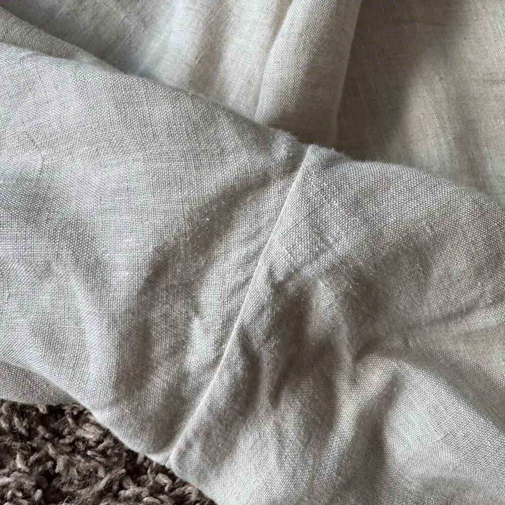 Nordstrom Pants Mens 35R Beige Flat Front Dress Trousers Ormezzano Italian Linen